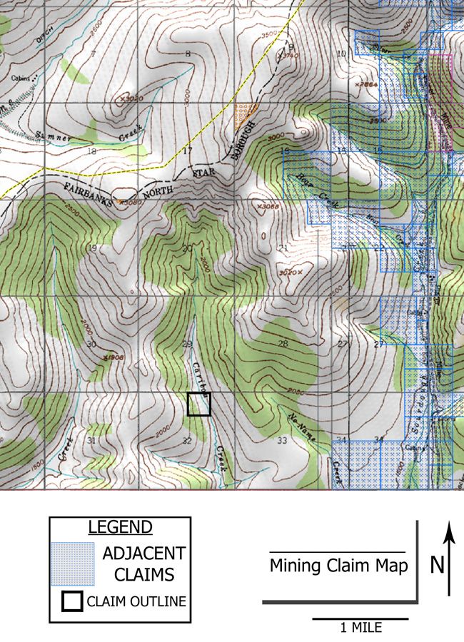 Alaska Gold Panning Placer Mining Claim CARIBOU Creek AK 40 acres